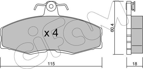 Cifam 822-039-0 - Комплект спирачно феродо, дискови спирачки vvparts.bg