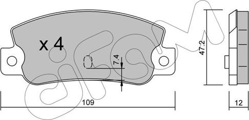 Cifam 822-035-0 - Комплект спирачно феродо, дискови спирачки vvparts.bg