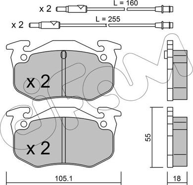 Cifam 822-036-0 - Комплект спирачно феродо, дискови спирачки vvparts.bg