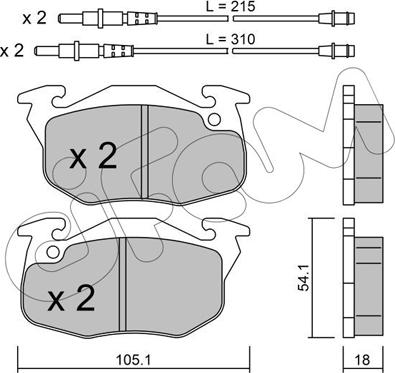 Cifam 822-037-4 - Комплект спирачно феродо, дискови спирачки vvparts.bg