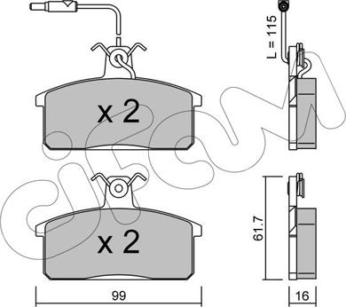 Cifam 822-026-2 - Комплект спирачно феродо, дискови спирачки vvparts.bg