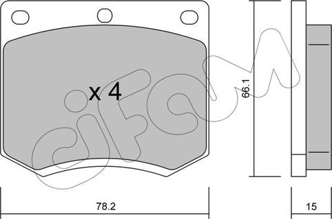 Cifam 822-023-0 - Комплект спирачно феродо, дискови спирачки vvparts.bg