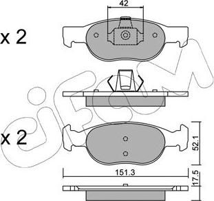 Cifam 822-079-1 - Комплект спирачно феродо, дискови спирачки vvparts.bg