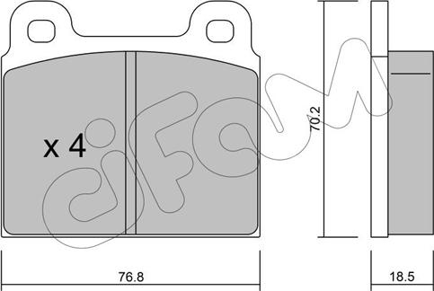 Cifam 822-078-0 - Комплект спирачно феродо, дискови спирачки vvparts.bg