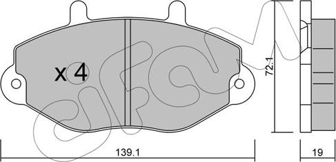 Cifam 822-195-0 - Комплект спирачно феродо, дискови спирачки vvparts.bg