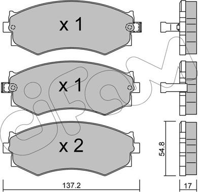 Cifam 822-190-1 - Комплект спирачно феродо, дискови спирачки vvparts.bg