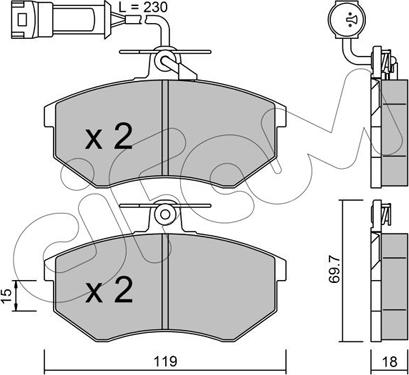 Cifam 822-148-4 - Комплект спирачно феродо, дискови спирачки vvparts.bg