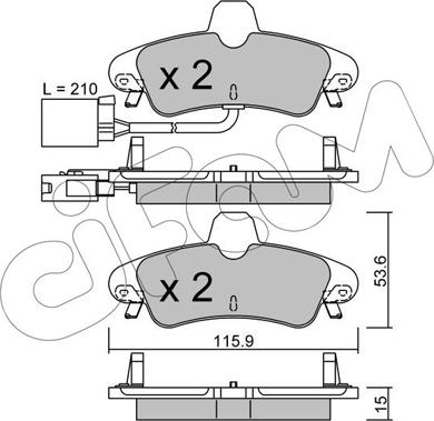 Cifam 822-143-2 - Комплект спирачно феродо, дискови спирачки vvparts.bg