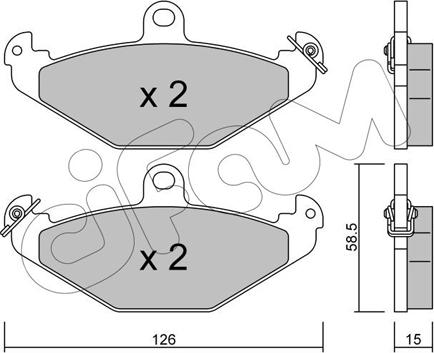 Cifam 822-165-0 - Комплект спирачно феродо, дискови спирачки vvparts.bg