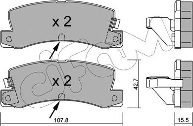 Cifam 822-161-2 - Комплект спирачно феродо, дискови спирачки vvparts.bg