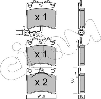 Cifam 822-163-2 - Комплект спирачно феродо, дискови спирачки vvparts.bg