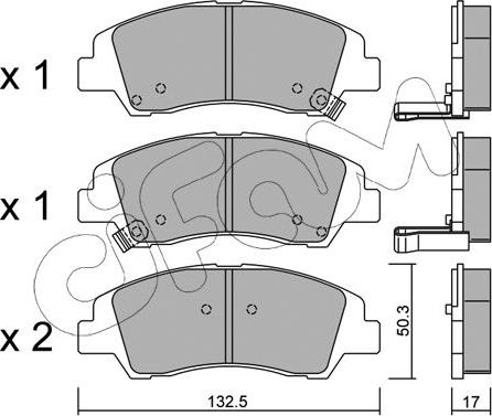 Cifam 822-1091-0 - Комплект спирачно феродо, дискови спирачки vvparts.bg