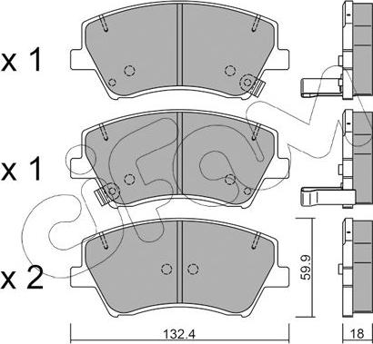 Cifam 822-1092-0 - Комплект спирачно феродо, дискови спирачки vvparts.bg