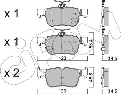 Cifam 822-1040-1 - Комплект спирачно феродо, дискови спирачки vvparts.bg