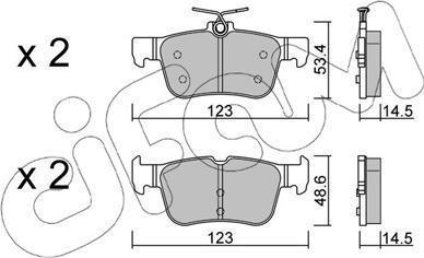 Cifam 822-1040-2 - Комплект спирачно феродо, дискови спирачки vvparts.bg