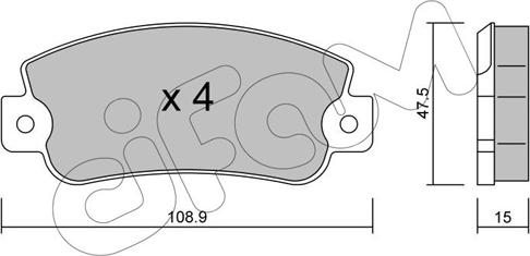 Cifam 822-104-0 - Комплект спирачно феродо, дискови спирачки vvparts.bg