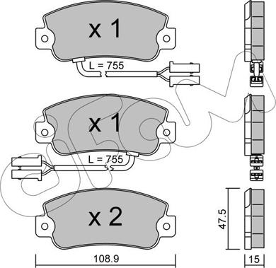 Cifam 822-104-1 - Комплект спирачно феродо, дискови спирачки vvparts.bg