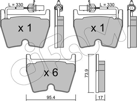 Cifam 822-1043-0 - Комплект спирачно феродо, дискови спирачки vvparts.bg