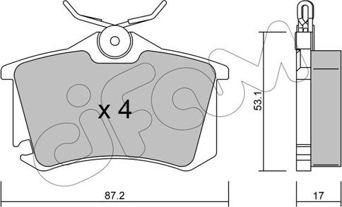 Cifam 822-100-5 - Комплект спирачно феродо, дискови спирачки vvparts.bg