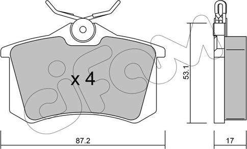 Cifam 822-100-1 - Комплект спирачно феродо, дискови спирачки vvparts.bg