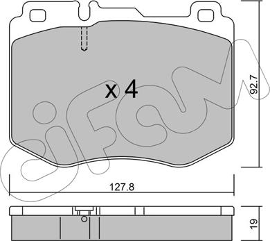 Cifam 822-1019-0 - Комплект спирачно феродо, дискови спирачки vvparts.bg