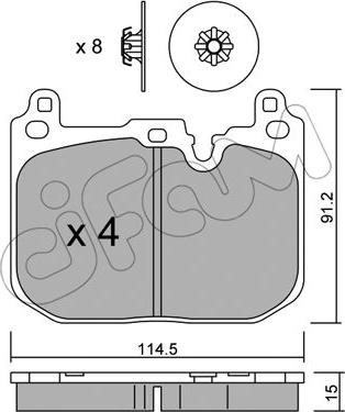 Cifam 822-1015-0 - Комплект спирачно феродо, дискови спирачки vvparts.bg