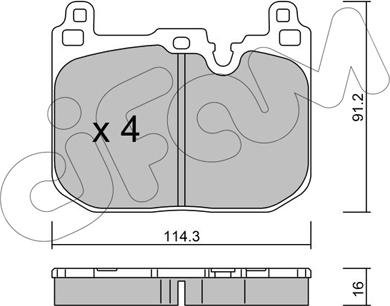 Cifam 822-1015-2 - Комплект спирачно феродо, дискови спирачки vvparts.bg