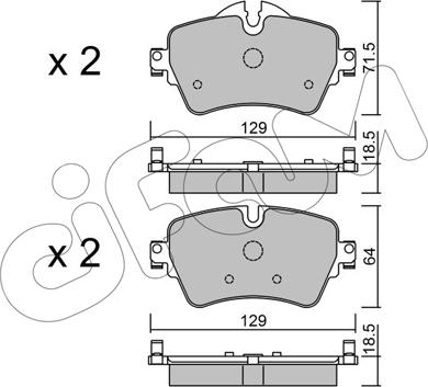 Cifam 822-1013-0 - Комплект спирачно феродо, дискови спирачки vvparts.bg