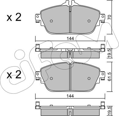 Cifam 822-1017-0 - Комплект спирачно феродо, дискови спирачки vvparts.bg