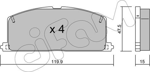 Cifam 822-108-0 - Комплект спирачно феродо, дискови спирачки vvparts.bg