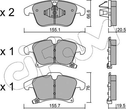 Cifam 822-1039-0 - Комплект спирачно феродо, дискови спирачки vvparts.bg