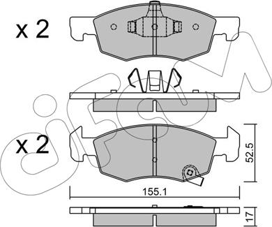 Cifam 822-1034-0 - Комплект спирачно феродо, дискови спирачки vvparts.bg