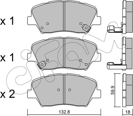 Cifam 822-1026-0 - Комплект спирачно феродо, дискови спирачки vvparts.bg