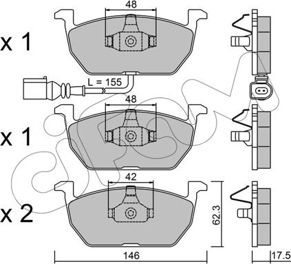 Cifam 822-1028-0 - Комплект спирачно феродо, дискови спирачки vvparts.bg