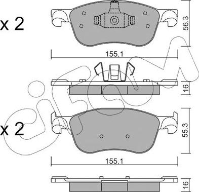 Cifam 822-1142-0 - Комплект спирачно феродо, дискови спирачки vvparts.bg