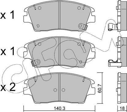 Cifam 822-1164-0 - Комплект спирачно феродо, дискови спирачки vvparts.bg