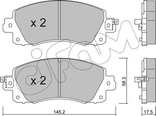 Cifam 822-1161-0 - Комплект спирачно феродо, дискови спирачки vvparts.bg