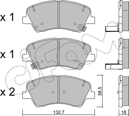 Cifam 822-1167-0 - Комплект спирачно феродо, дискови спирачки vvparts.bg