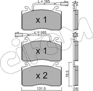 Cifam 822-1100-0 - Комплект спирачно феродо, дискови спирачки vvparts.bg