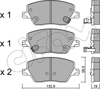 Cifam 822-1103-0 - Комплект спирачно феродо, дискови спирачки vvparts.bg