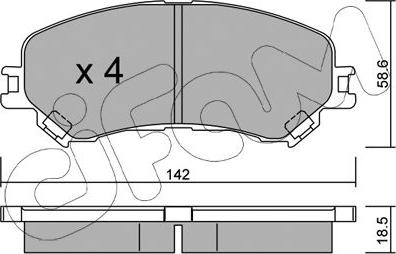 Cifam 822-1111-0 - Комплект спирачно феродо, дискови спирачки vvparts.bg