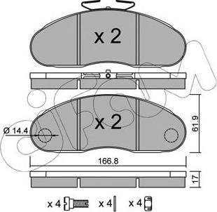 Cifam 822-111-1 - Комплект спирачно феродо, дискови спирачки vvparts.bg