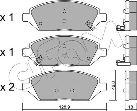 Cifam 822-1113-0 - Комплект спирачно феродо, дискови спирачки vvparts.bg