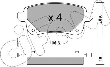 Cifam 822-1112-0 - Комплект спирачно феродо, дискови спирачки vvparts.bg