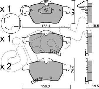 Cifam 822-118-2 - Комплект спирачно феродо, дискови спирачки vvparts.bg