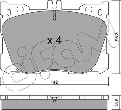 Cifam 822-1134-0 - Комплект спирачно феродо, дискови спирачки vvparts.bg