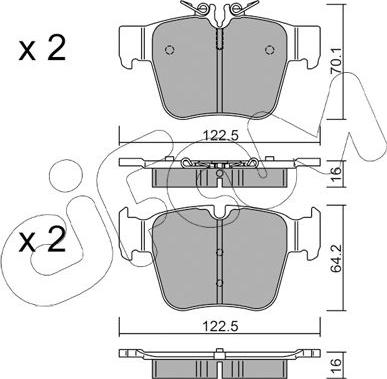 Cifam 822-1135-0 - Комплект спирачно феродо, дискови спирачки vvparts.bg