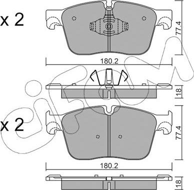 Cifam 822-1124-0 - Комплект спирачно феродо, дискови спирачки vvparts.bg