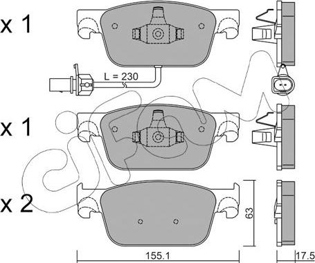 Cifam 822-1125-0 - Комплект спирачно феродо, дискови спирачки vvparts.bg