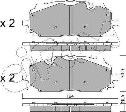 Cifam 822-1128-0 - Комплект спирачно феродо, дискови спирачки vvparts.bg